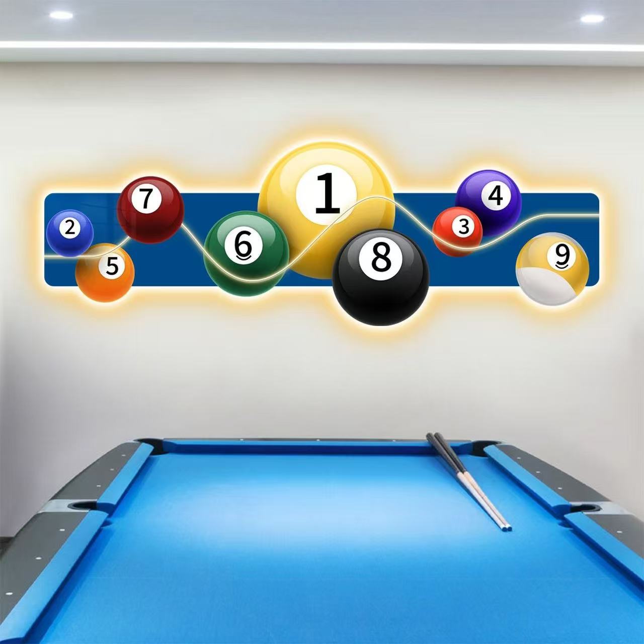 Table Tennis Background - Billiards Hall Decoration Painting LED Luminous