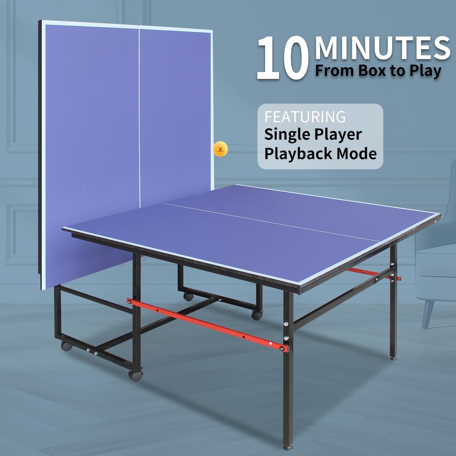8 ft Portable Ping Pong Table， - Table Tennis Net Set ulasan dan harga