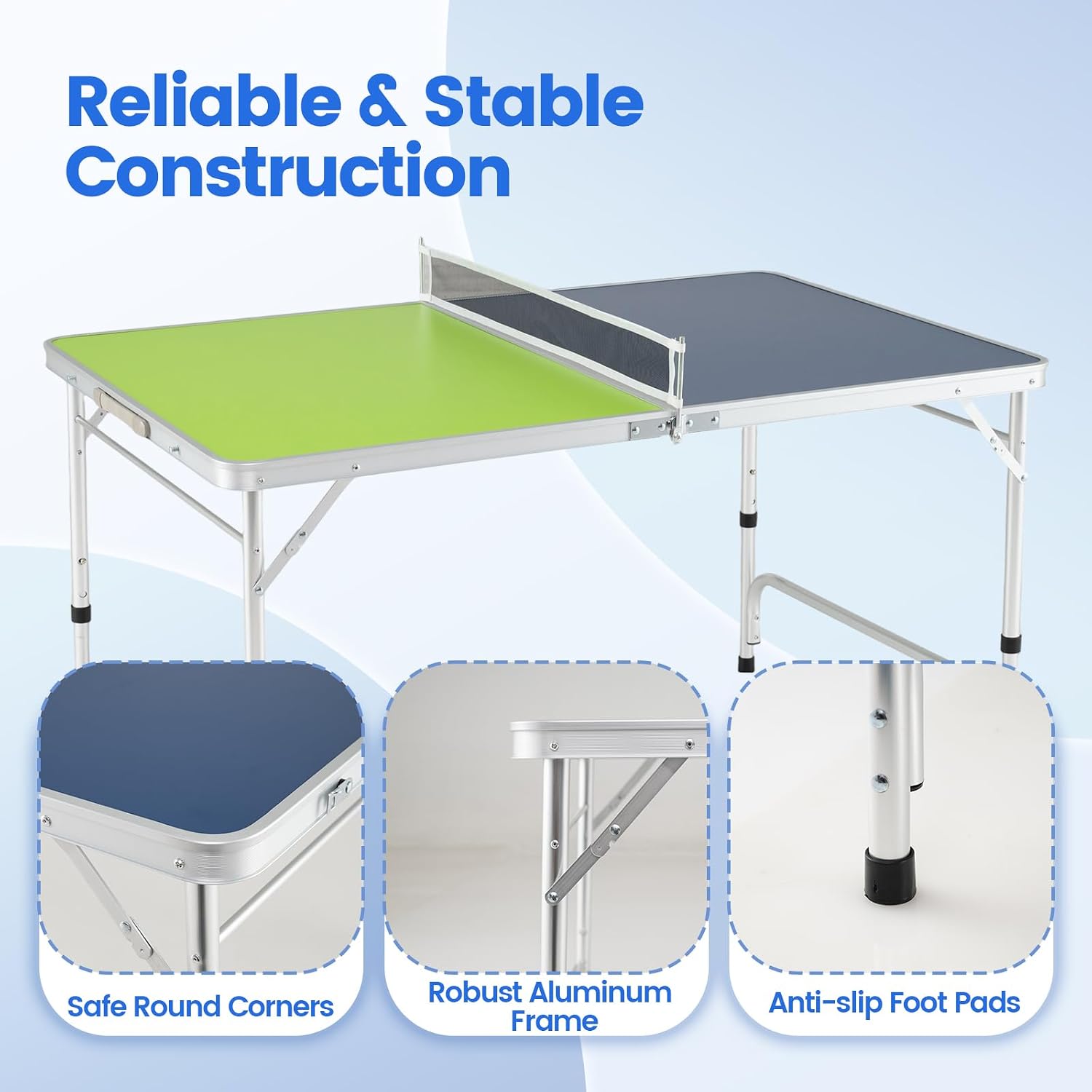 Foldable Ping Pong Table With  - Table Tennis Net Height ulasan dan harga