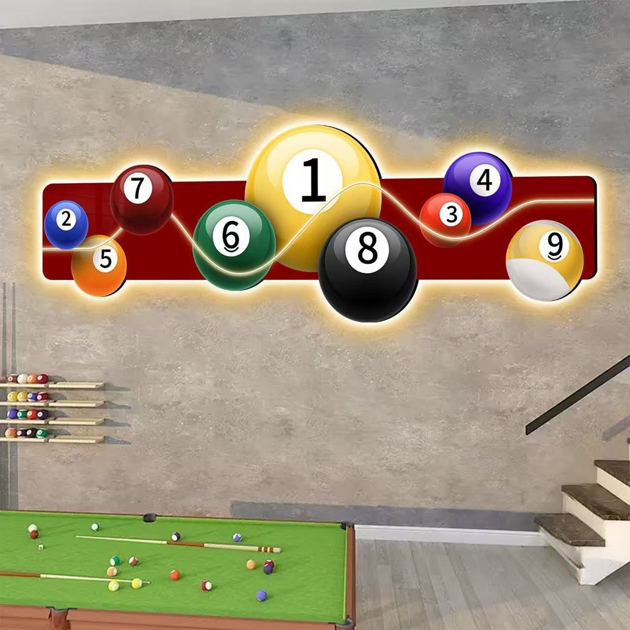 Billiards Hall Decoration Pain - Table Tennis Background ulasan dan harga